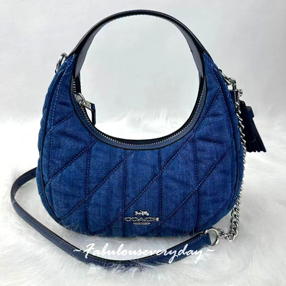 Coach Carmen Mini Crossbody Bag With Quilting In Denim CAK89 NWT - Picture 1 of 9